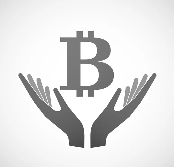 Две руки предлагают валютный знак — стоковый вектор
