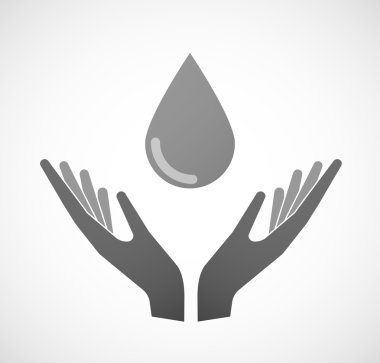 İki el bir kan damlası sunan