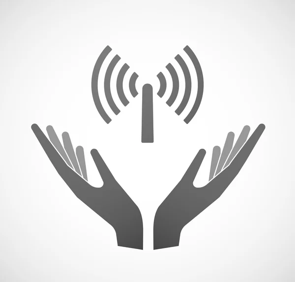 Zwei Hände, die eine Antenne anbieten — Stockvektor