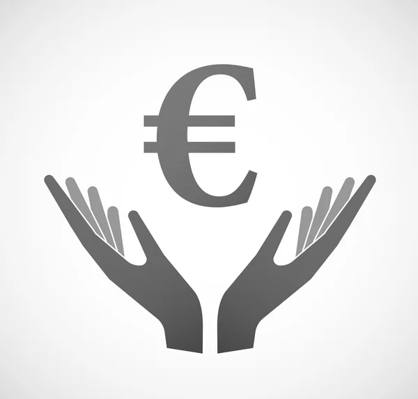 Дві руки пропонують валютний знак — стоковий вектор