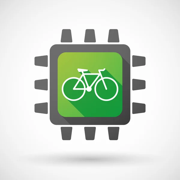 Icono de CPU con una bicicleta — Vector de stock