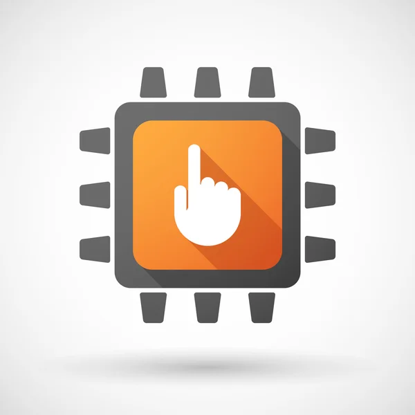 CPU icon with a hand — Stock Vector