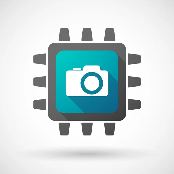 CPU icon with a photo camera — Stock Vector