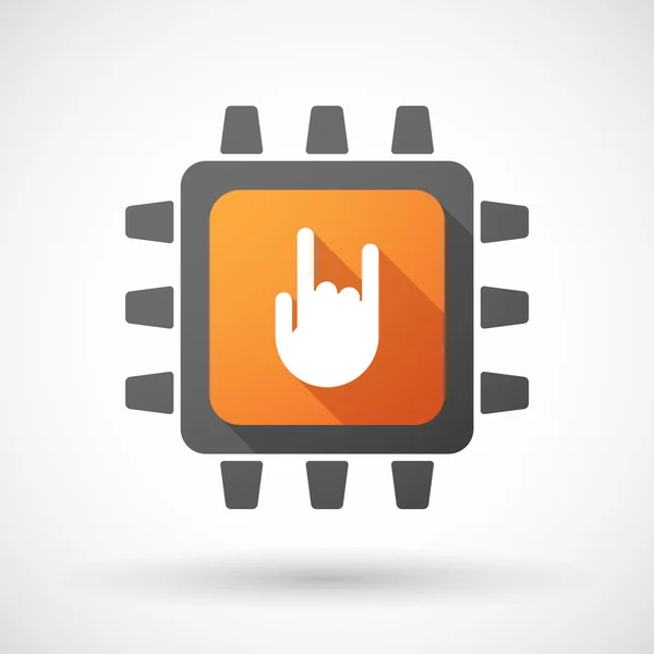 Icono de la CPU con una mano — Vector de stock