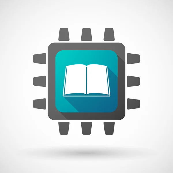 CPU pictogram met een boek — Stockvector