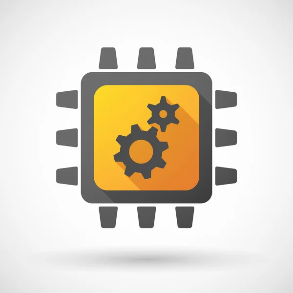 CPU icon with gears — Stock Vector