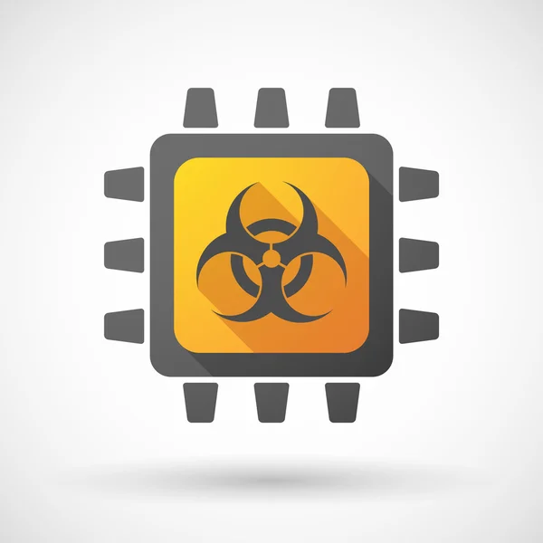 CPU icon with a biohazard sign — Stock Vector