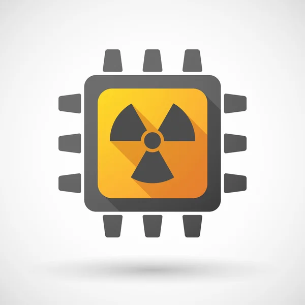 CPU pictogram met een teken van radioactiviteit — Stockvector