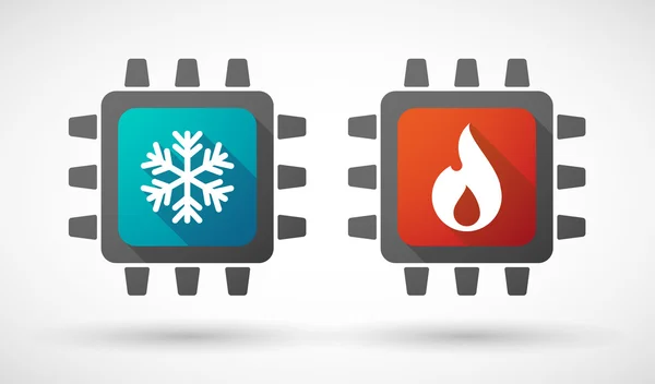 Ateş ve buz işaretleri ile ayarlamak Cpu simgesi