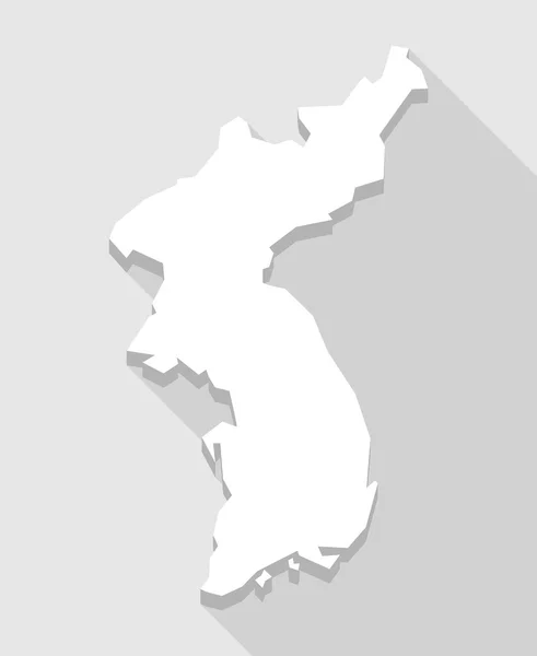 Ombre longue carte Corée — Image vectorielle