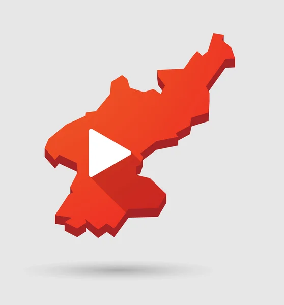 Carte de Corée du Nord avec un panneau de jeu — Image vectorielle