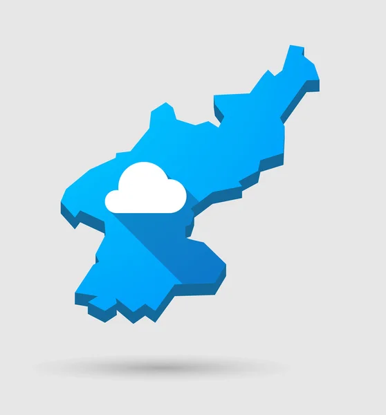 Niebieski Korea Północna mapa chmury — Wektor stockowy