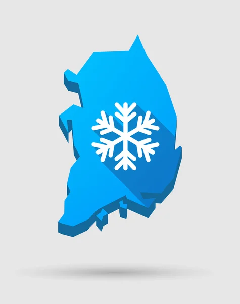 Sininen Etelä-Korea kartta lumihiutale — vektorikuva