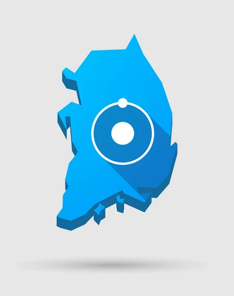 Blaue Südkoreakarte mit einer — Stockvektor