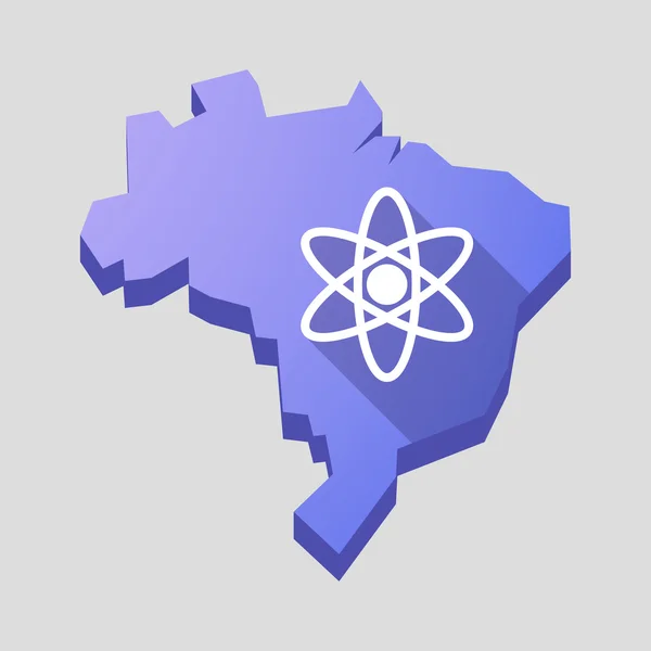 Фіолетовий мапа Бразилії з атома — стоковий вектор