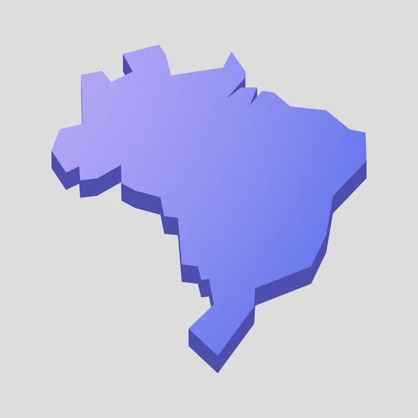紫ブラジル地図 — ストックベクタ