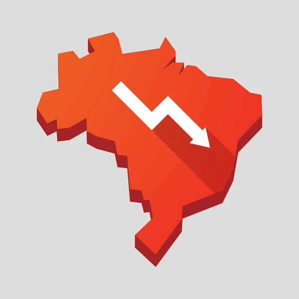 Röd Brasilien karta med en graf — Stock vektor