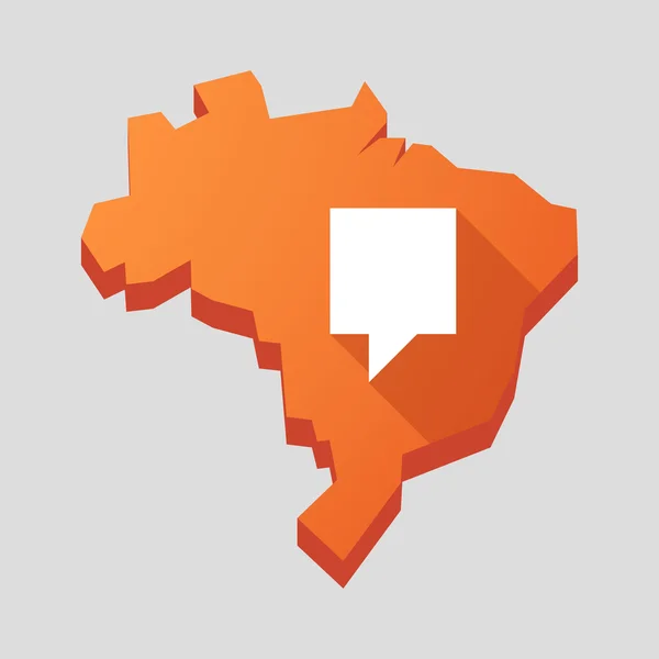 Оранжевая карта Бразилии с подсказкой — стоковый вектор