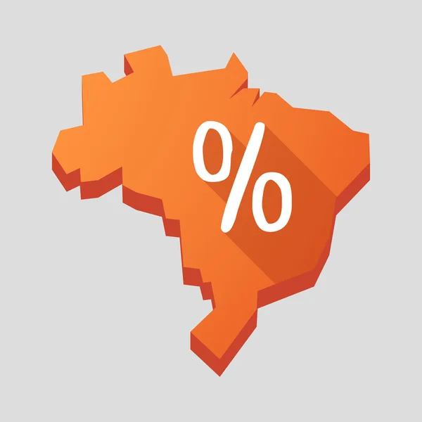 与折扣标志的橙色巴西地图。 — 图库矢量图片
