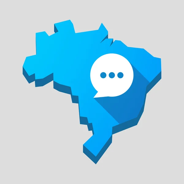 Niebieski mapa Brazylia z komiks balon — Wektor stockowy