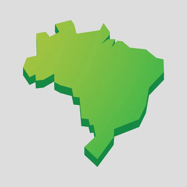 グリーン ブラジル地図 — ストックベクタ