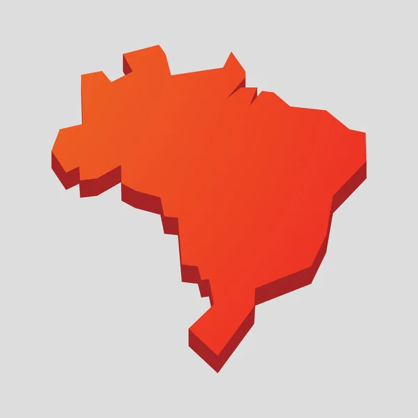 Carte du Brésil rouge — Image vectorielle