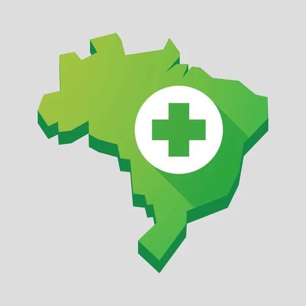 Mapa verde de Brasil con un cartel de farmacia — Vector de stock