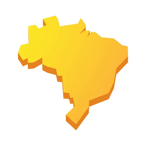 Yellow Brazil map — Stock Vector