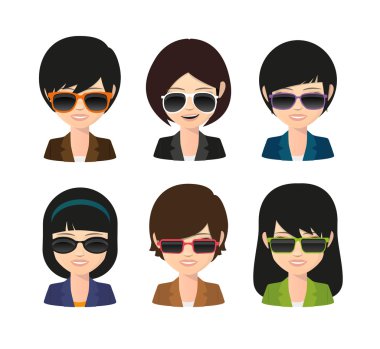 Güneş gözlüğü takmış kadın Asya avatar