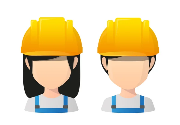 Asian female and male faceless avatar wearing work wear — Stock Vector