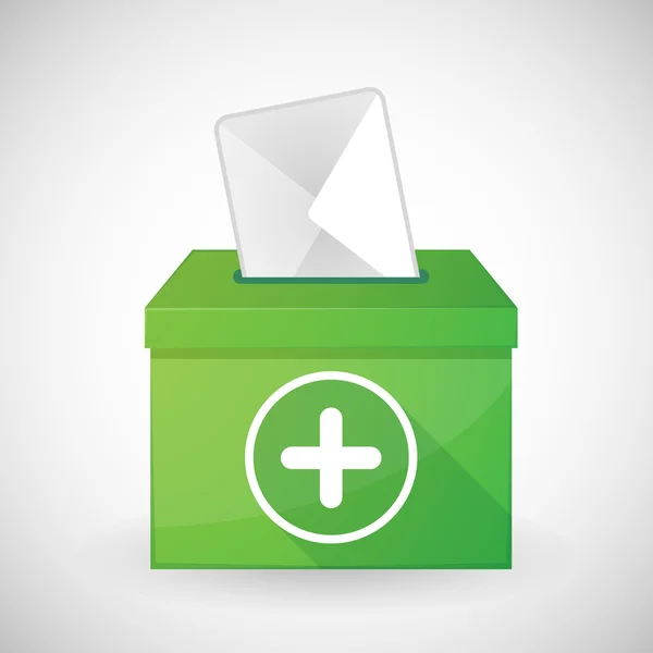 Votación verde con signo de suma — Archivo Imágenes Vectoriales