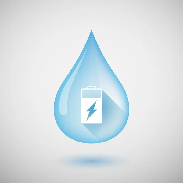 Gota de agua con una batería — Vector de stock