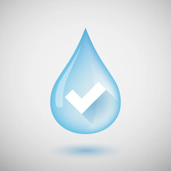 Water drop with a check mark — Stock Vector