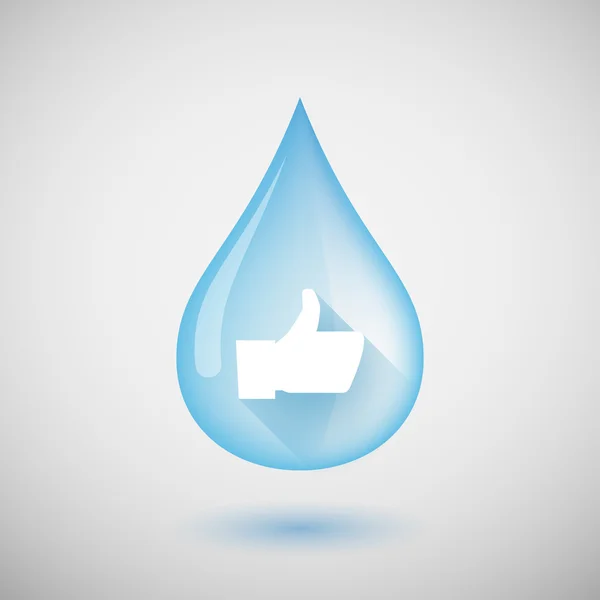 Water drop with a thumb hand — Stock Vector