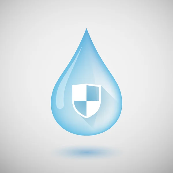 Water drop with a shield — Stock Vector