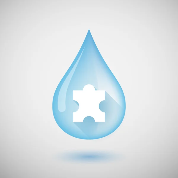 Water drop with a puzzle piece — Stock Vector