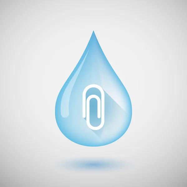 Water drop with a clip — Stock Vector