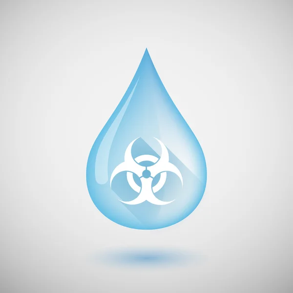 Goutte d'eau avec signe de danger biologique — Image vectorielle