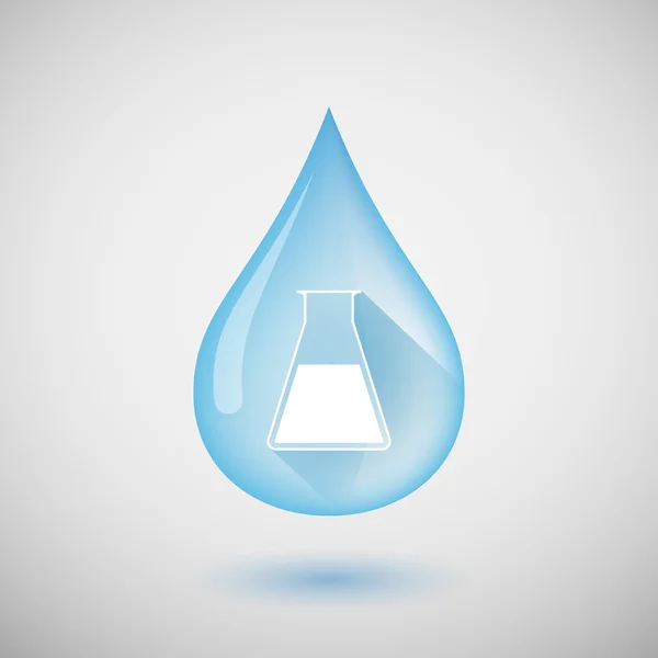 Water drop with a chemical test tube — Stock Vector