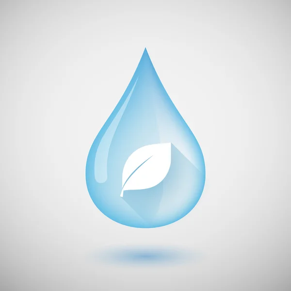 Water drop with a leaf — Stock Vector