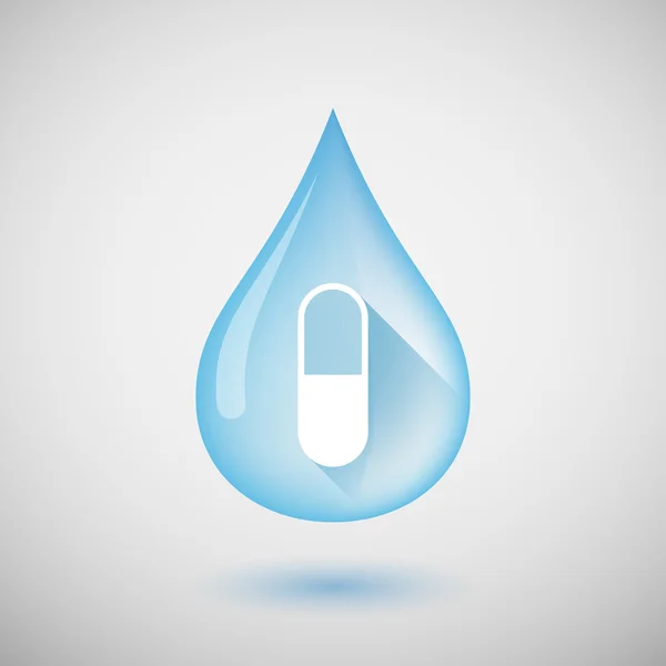 Wassertropfen mit einer Pille — Stockvektor