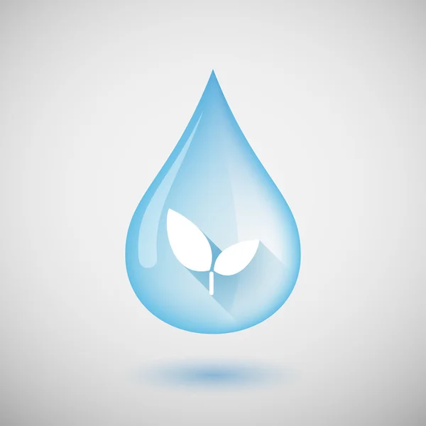 Water drop with a plant — Stock Vector