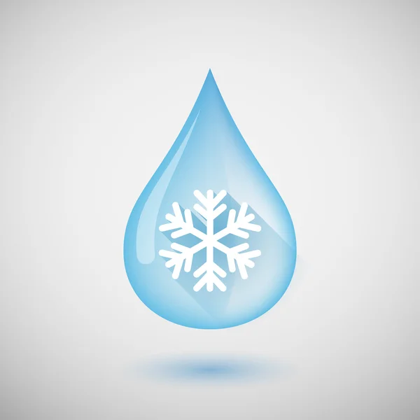 Water drop with a snow flake — Stock Vector