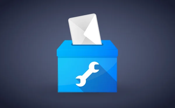 Votación azul con llave inglesa — Vector de stock