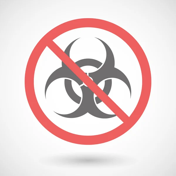 Forbidden signal with a biohazard sign — Stock Vector