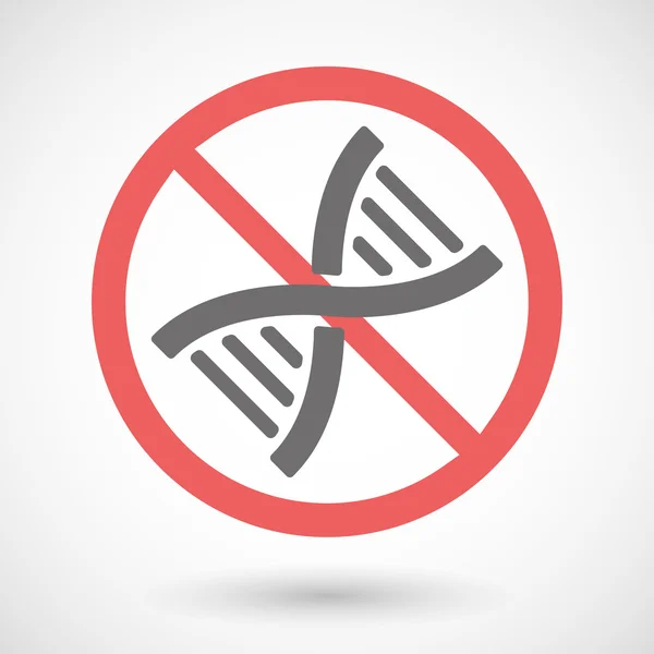 Sinal proibido com um sinal de ADN — Vetor de Stock