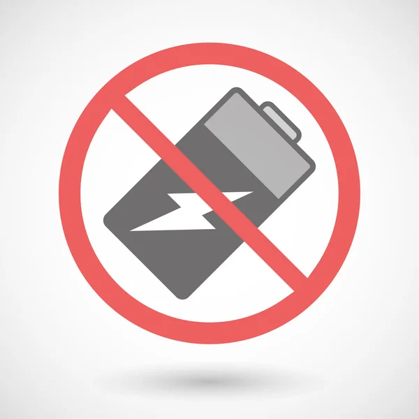 Förbjudna signalen med ett batteri — Stock vektor