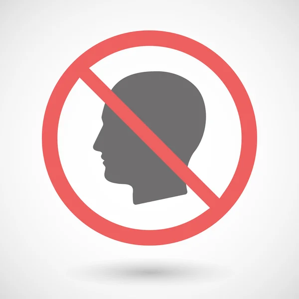 Señal prohibida con cabeza masculina — Archivo Imágenes Vectoriales