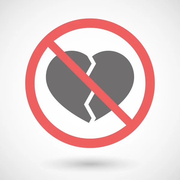 Zakazane sygnał z powodu złamanego serca — Wektor stockowy
