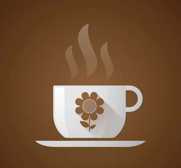 Tasse de café avec une fleur — Image vectorielle